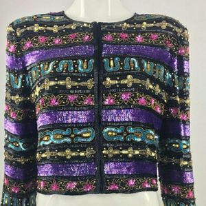 Vintage Silk beaded sequin jacket